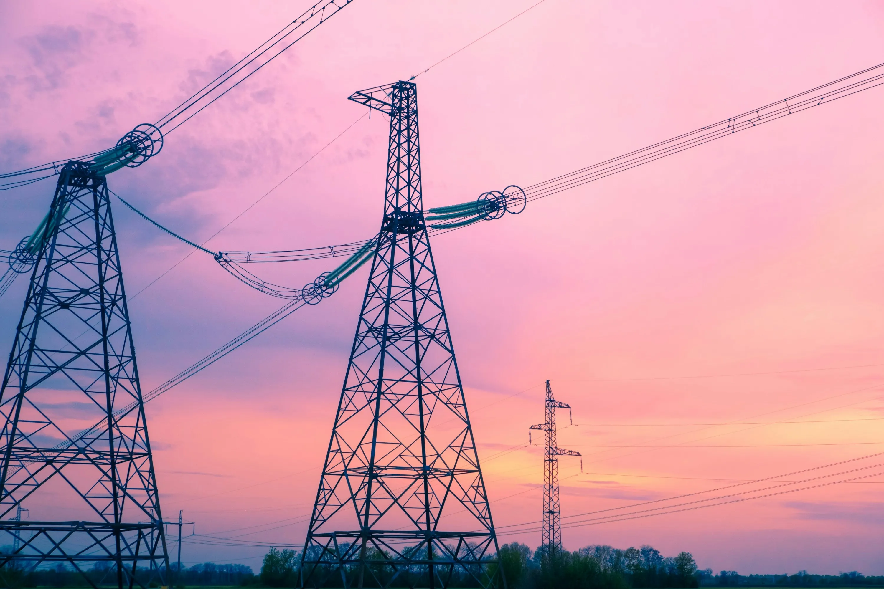 High-Voltage Transmission Tower Lines